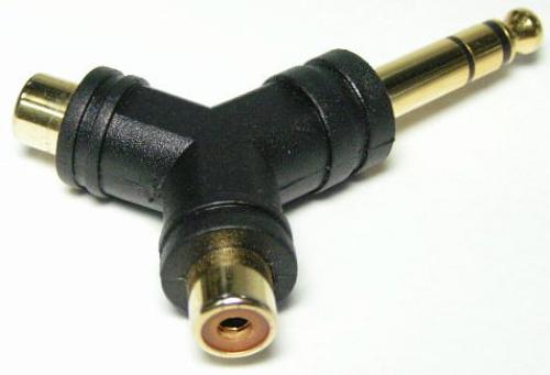 6.3mm Audio Plug Stereo to RCA Double Jack Y Type Gold (JT2-1192)